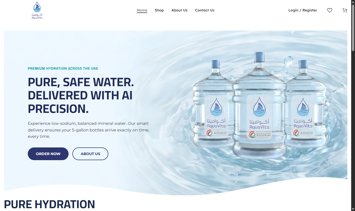 Subscription water commerce screenshot
