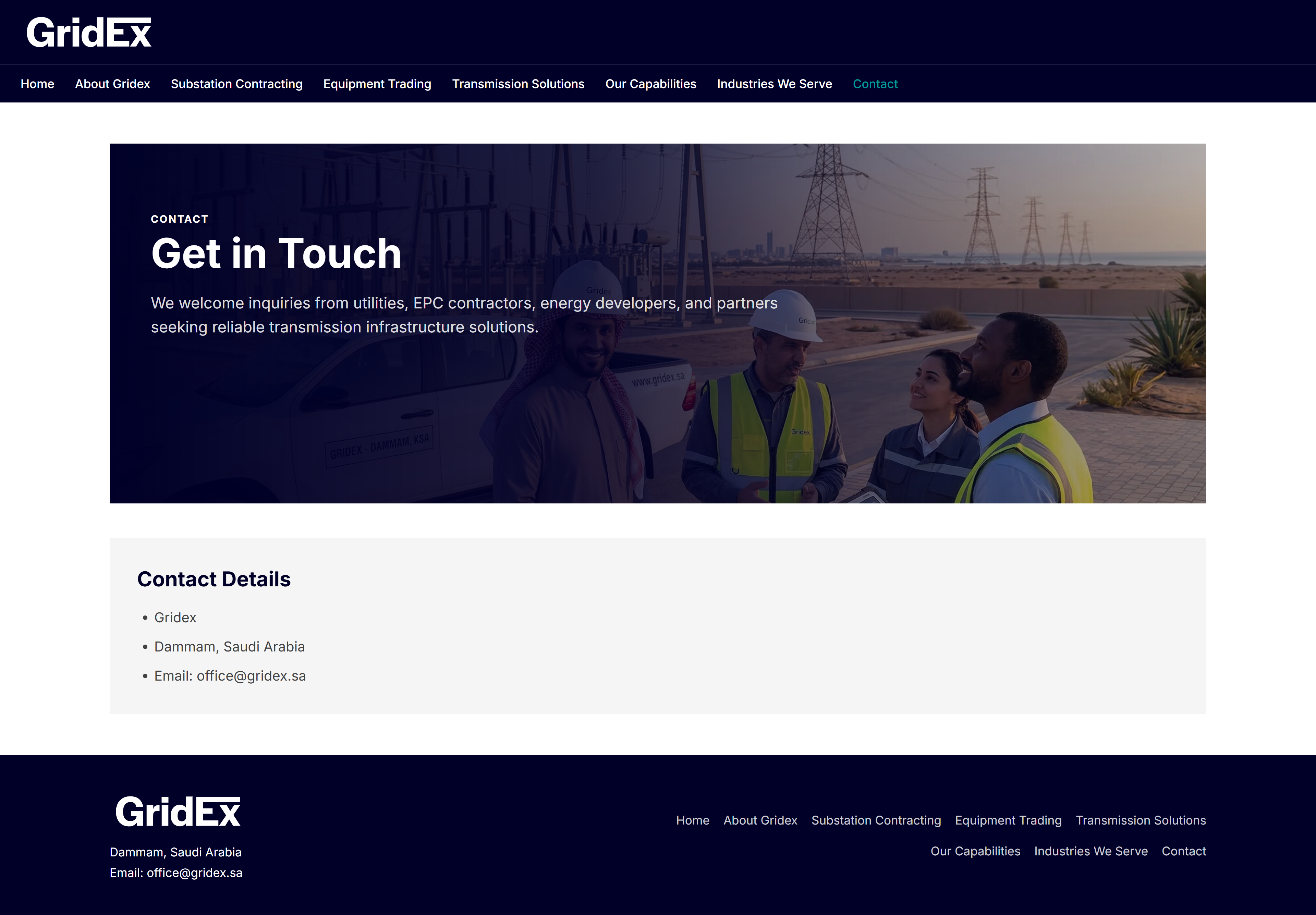 Transmission contractor site - contact